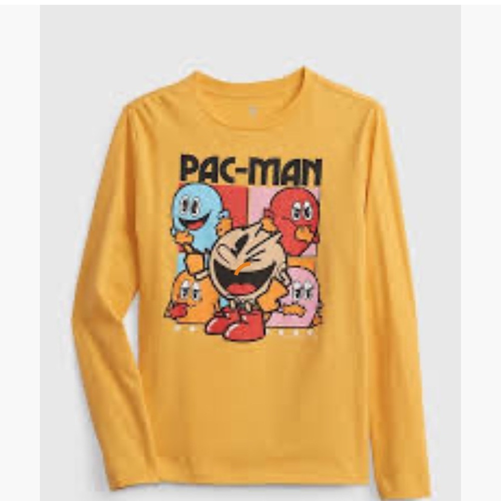 GAP Yellow Pac-Man Long Sleeve Tee